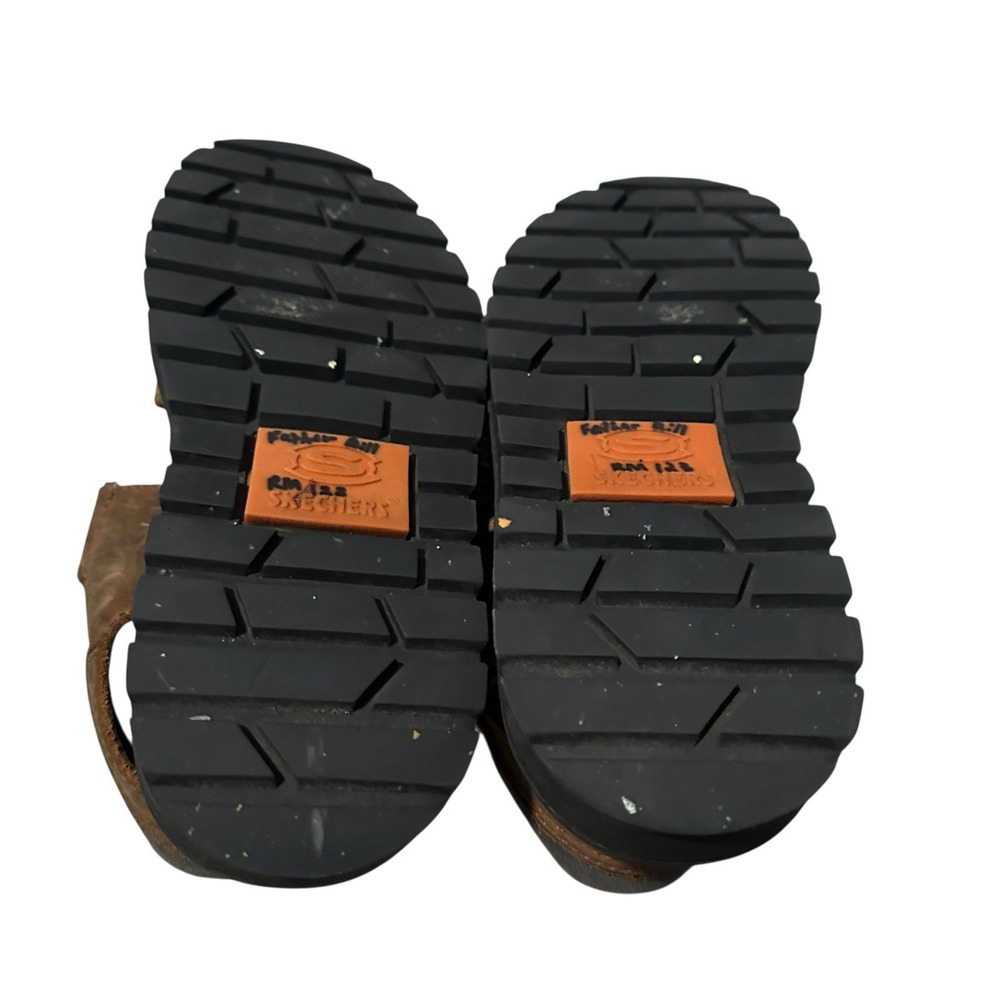 VTG Y2K Skechers Women's Chunky Leather Platforms Sandals Size 7 Brown Grunge - Picture 7 of 16